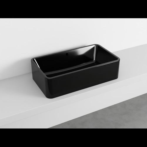 CIELO SHUI COMFORT Vasque à poser avec trop-plein Noir Brillant 75 x 42 x 20 h