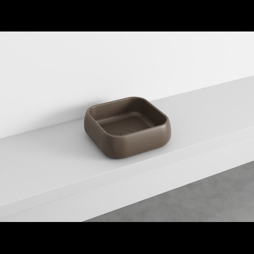 SHUI Lavabo Rectangulaire à poser sans trop-plein Cacao 40X40X15h