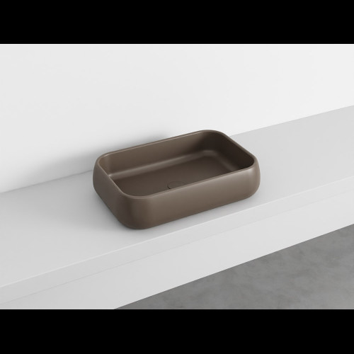 SHUI Lavabo Rectangulaire à poser sans trop-plein Cacao 60X40X15h