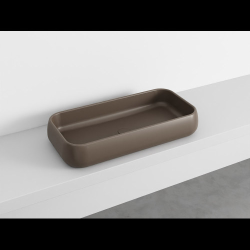 SHUI Lavabo Rectangulaire à poser sans trop-plein Cacao 80X40X15h