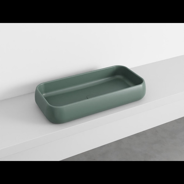 SHUI Lavabo Rectangulaire à poser sans trop-plein Muschio 80X40X15h