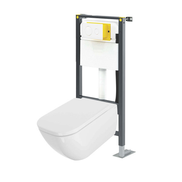 SANYCCES QUARC WC SUSPENDU BLANC BRILLANT AVEC BÂTI-SUPPORT