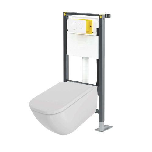 SANYCCES QUARC WC SUSPENDU BLANC MAT AVEC BÂTI-SUPPORT