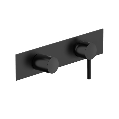 FANTINI Nostromo Mitigeur Douche Mural Inverseur 2 Voies À Encastrer Avec Plaque Deep Black PVD