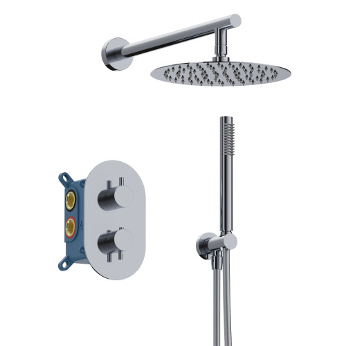 Collection L. KIT THERMOSTATIQUE DE DOUCHE MURAL CHROME BRILLANT