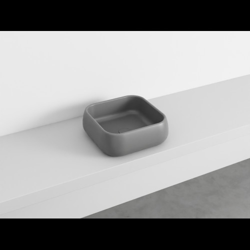 SHUI Lavabo Rectangulaire à poser sans trop-plein Cemento 40X40X15 h